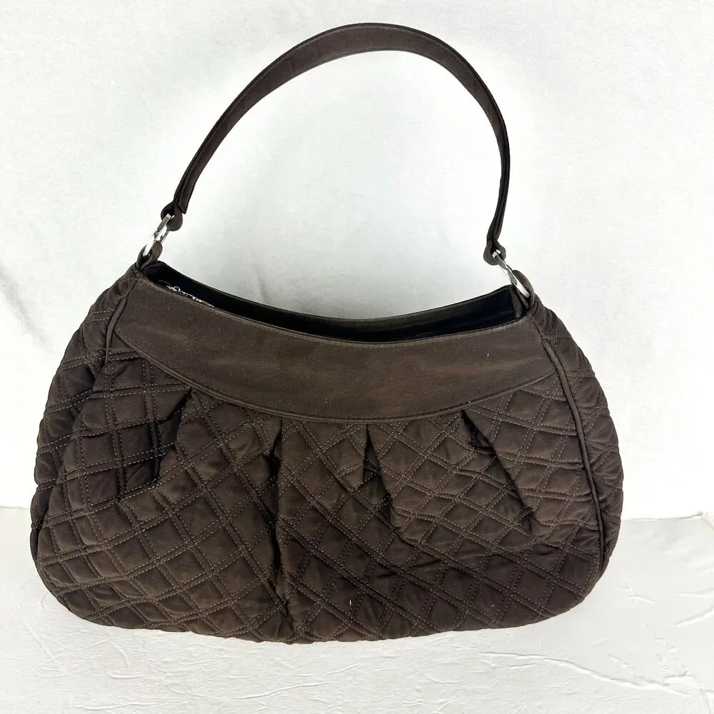 Vera Bradley Quilted Hobo Shoulder Bag Espresso Brown